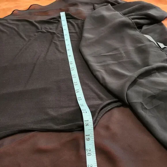 Glamour Night Dress Size 8 Attached Sheer Cape Stretch Cocktail Dress - Picture 2 of 13